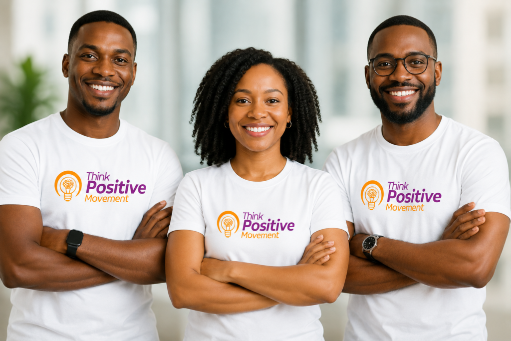 Three welcoming people